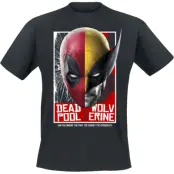 Deadpool - Marvel T-shirt - Deadpool And Wolverine - Team Up - S XXL - för Herr - svart