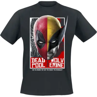 Deadpool - Marvel T-shirt - Deadpool And Wolverine - Team Up - S XL - för Herr - svart
