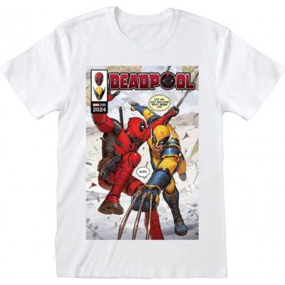 Deadpool - Marvel T-shirt - Deadpool & Wolverine - Comic Book Cover - L XXL - för Herr - vit