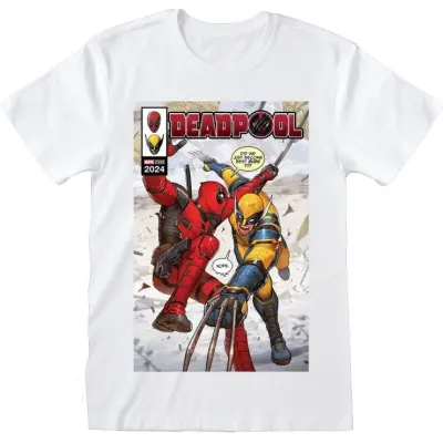 Deadpool - Marvel T-shirt - Deadpool & Wolverine - Comic Book Cover - L XXL - för Herr - vit
