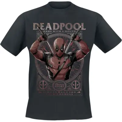 Deadpool - Marvel T-shirt - Maximum Effort - S 5XL - för Herr - svart