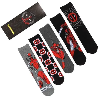 Deadpool - Marvel Strumpor - Logo And Pose - S-M L-XL - för  flerfärgad