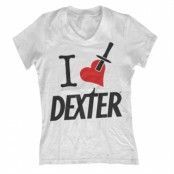 I Love Dexter Girly V-Neck T-Shirt, Girly V-Neck T-Shirt