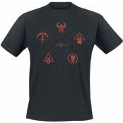 Diablo - gaming T-shirt - 4 - Class Icons - S XL - för Herr - svart