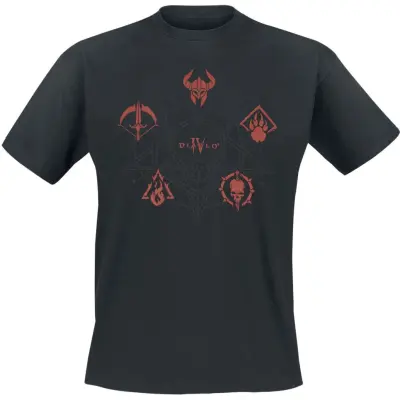 Diablo - gaming T-shirt - 4 - Class Icons - S L - för Herr - svart