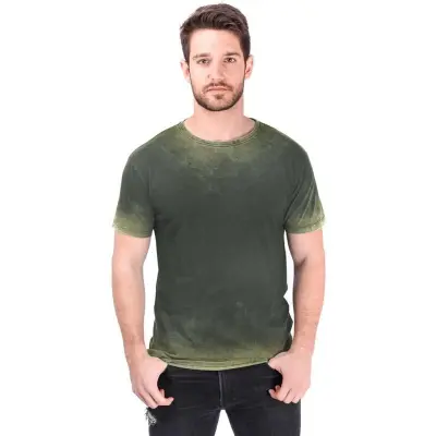 Outer Vision T-shirt - Rex Retro Stone Green Parrot - S 3XL - för Herr - grön/svart