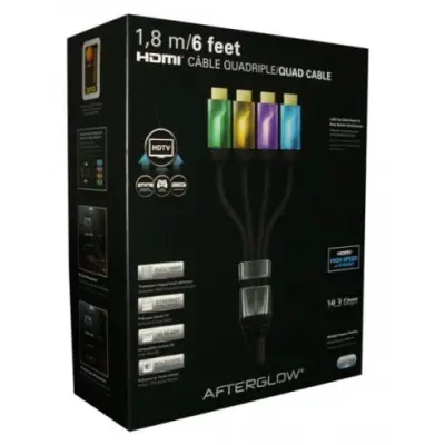 PDP Quad HDMI Cable 6' AfterGlow (Green/Gold/Lilac/Blue)