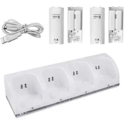 Quad Charger + 4 Batteries