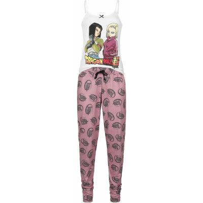 Dragon Ball - gaming Pyjamas - Super - Android Pair - L 3XL - för Dam - vit/rosa