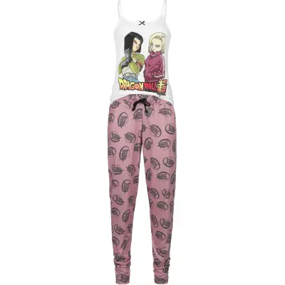 Dragon Ball - gaming Pyjamas - Super - Android Pair - L 3XL - för Dam - vit/rosa