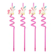 Återanvändbara Sugrör Enhörning - 4-pack