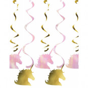 5 stk Hängande Dekorationer - Golden Unicorn