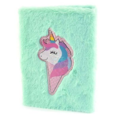 Anteckningsbok Fluffig Enhörning Turkos