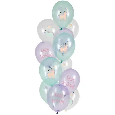 Ballonger Enhörningsmotiv 12-pack