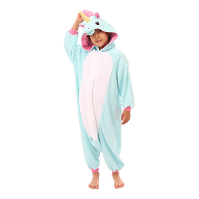 Blå Enhörning Barn Kigurumi - Small
