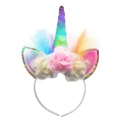 Blinkande Enhörningsdiadem med Blommor - One size