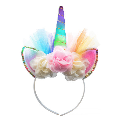 Blinkande Enhörningsdiadem med Blommor - One size