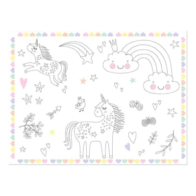 Bordstabletter Målarduk Unicorns&Rainbows - 6-pack