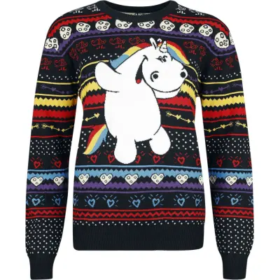 Chubby Unicorn - Enhörning Christmas jumper - Pummeleinhorn - Cookie - M XL - för Dam - flerfärgad