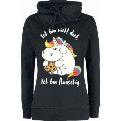 Chubby Unicorn - Enhörning Sweatshirt - Ich bin nicht dick. Ich bin flauschig. - S M - för Dam - svart