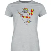 Chubby Unicorn - Enhörning T-shirt - Grummeleinhorn - Magic - L - för Dam - gråmelerad