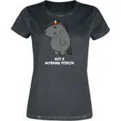 Chubby Unicorn - Enhörning T-shirt - Grummeleinhorn - Not A Morning Person - S XL - för Dam - flerfärgad