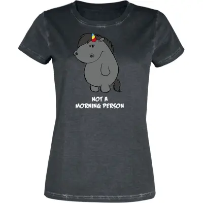 Chubby Unicorn - Enhörning T-shirt - Grummeleinhorn - Not A Morning Person - S XL - för Dam - flerfärgad