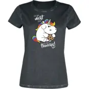 Chubby Unicorn - Enhörning T-shirt - Ich bin nicht dick. Ich bin flauschig! - S 3XL - för Dam - flerfärgad