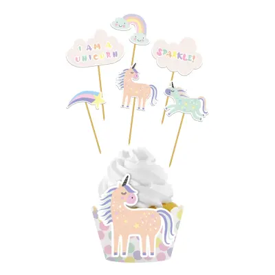Cupcake Wrappers Kit Unicorns&Rainbows - 6-pack