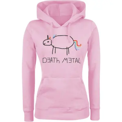 Death Metal - Enhörning Luvtröja - S XXL - för Dam - rosa