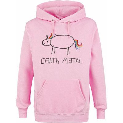 Death Metal - Enhörning Luvtröja - S XL - för Herr - rosa