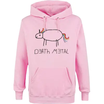 Death Metal - Enhörning Luvtröja - S XL - för Herr - rosa