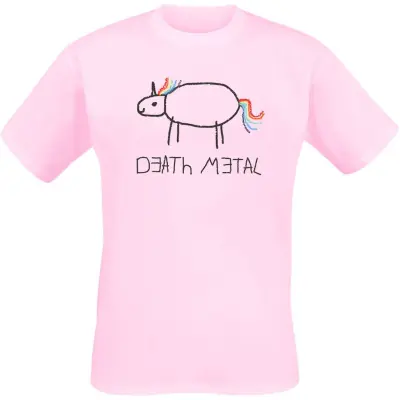 Death Metal - Enhörning T-shirt - S 3XL - för Herr - rosa