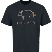 Death Metal Unicorn - Fun Oversize T-shirt - Death Metal Unicorn Oversize - S 3XL - för Herr - svart
