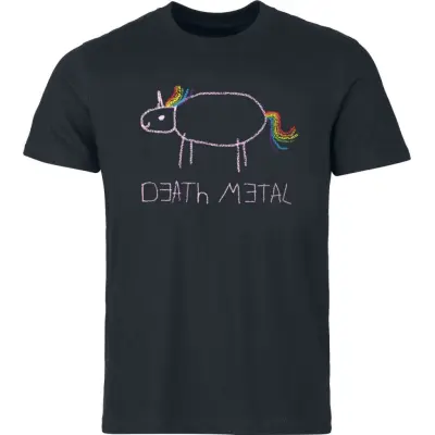 Death Metal Unicorn - Fun T-shirt - S 3XL - för Herr - svart