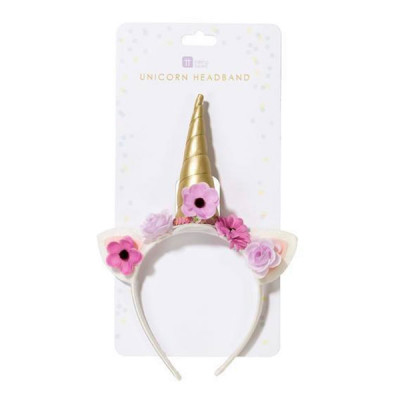 Diadem Enhörning med Blommor - One size