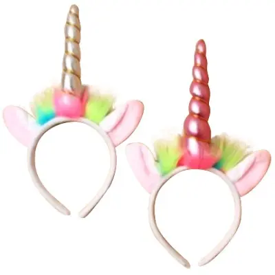 Diadem Enhörning Rosa : Färg - Silver - Busy Lizzie -  Leksaksaffären