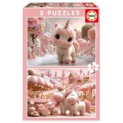 Educa Sweet Unicorns Pussel 2x48 bitar - Educa -  Leksaksaffären