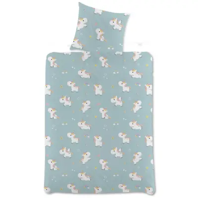 Enhörning Bäddset 150x210cm - Leksaksaffären -  Leksaksaffären