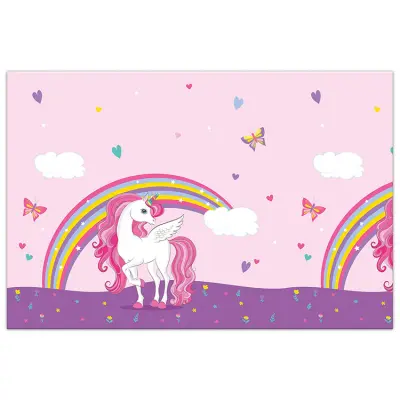 Enhörning Regnbåge Bordsduk 120x180 cm