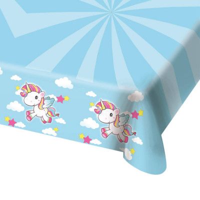 Enhjörning Bordsduk Blå 130x180cm