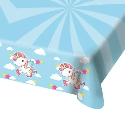 Enhjörning Bordsduk Blå 130x180cm