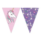 Flaggirlang Unicorn Rosa/Lila