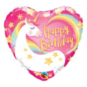 Folieballong Enhörning Happy Birthday