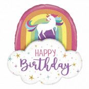 Folieballong Unicorn Rainbow Birthday