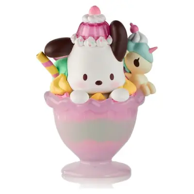 Hello Kitty & Friends Window Box Figure Fast Food Pochacco Pink Unicorn Sundae 9 cm
