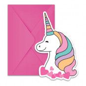 Inbjudningskort Magic Party Unicorn - 6-pack