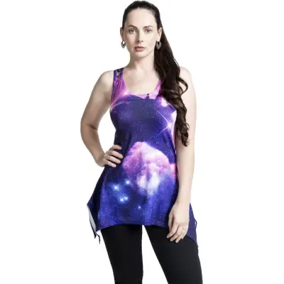 Innocent - Rockabilly Topp - Unicorn Galaxy Lace Panel Vest - S 3XL - för Dam - flerfärgad