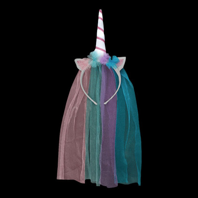 LED Enhörningshorn med Slöja - One size