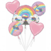 Magical Rainbow - Ballongbukett med 5 Folieballonger